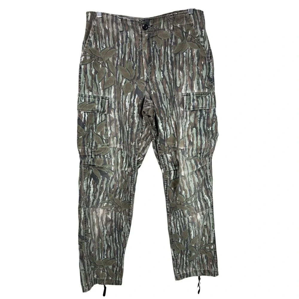 Vintage Cabelas Real Tree Camo Cargo Pants Mens 33x32 Adjustable Waist USA